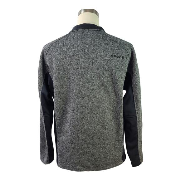 Spyder Black Gray Men's Outbound Stryke Fleece Core Sweater 1/4 Zip XL - Picture 3 of 6